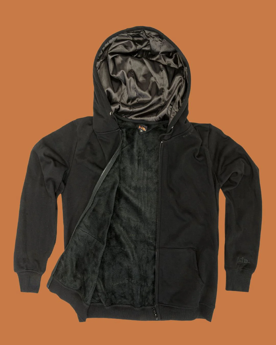 Melanin Thick Satin Lined Zip Up Hoodie