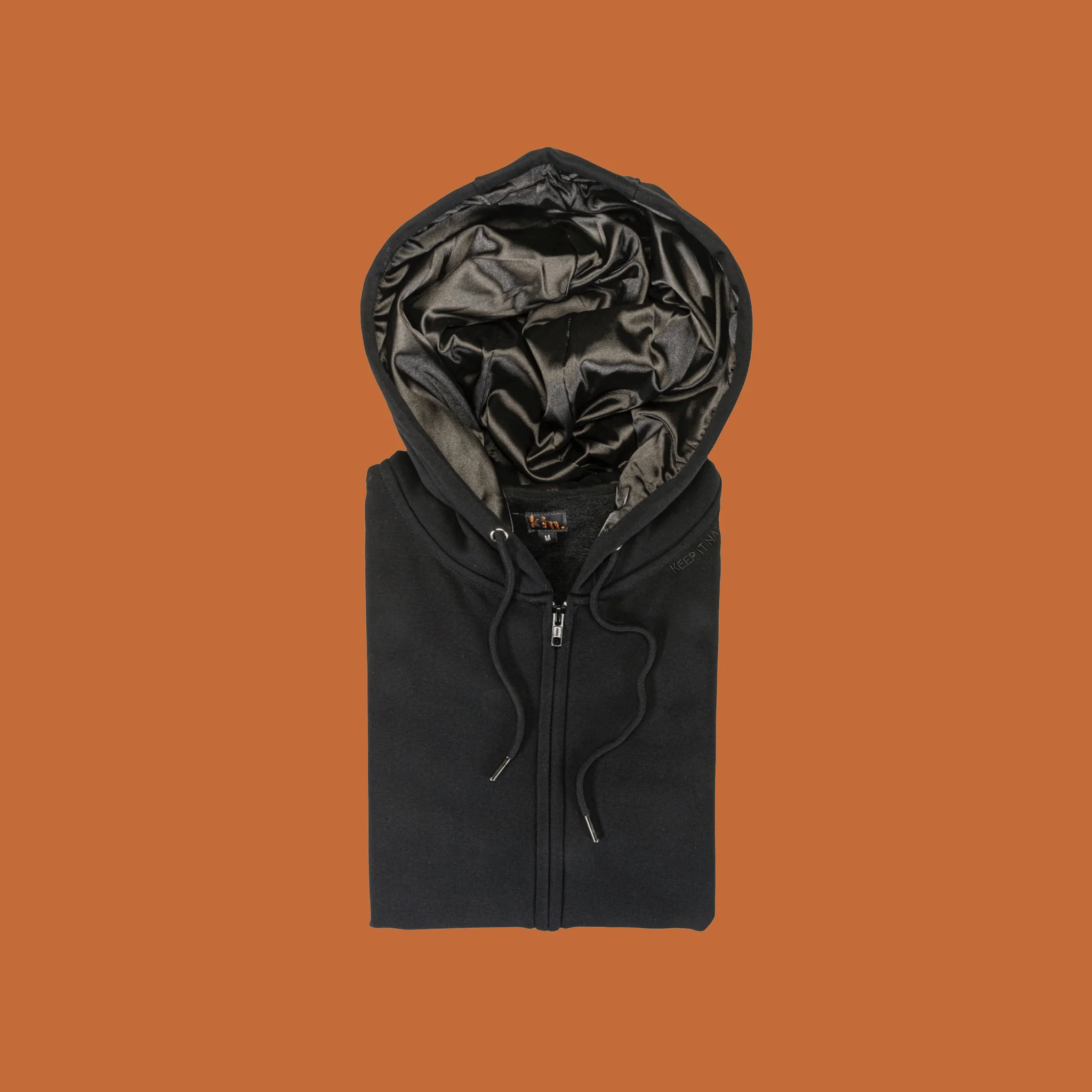 Melanin Thick Satin Lined Zip Up Hoodie 3 Melanin Thick Satin Lined Zip Up Hoodie