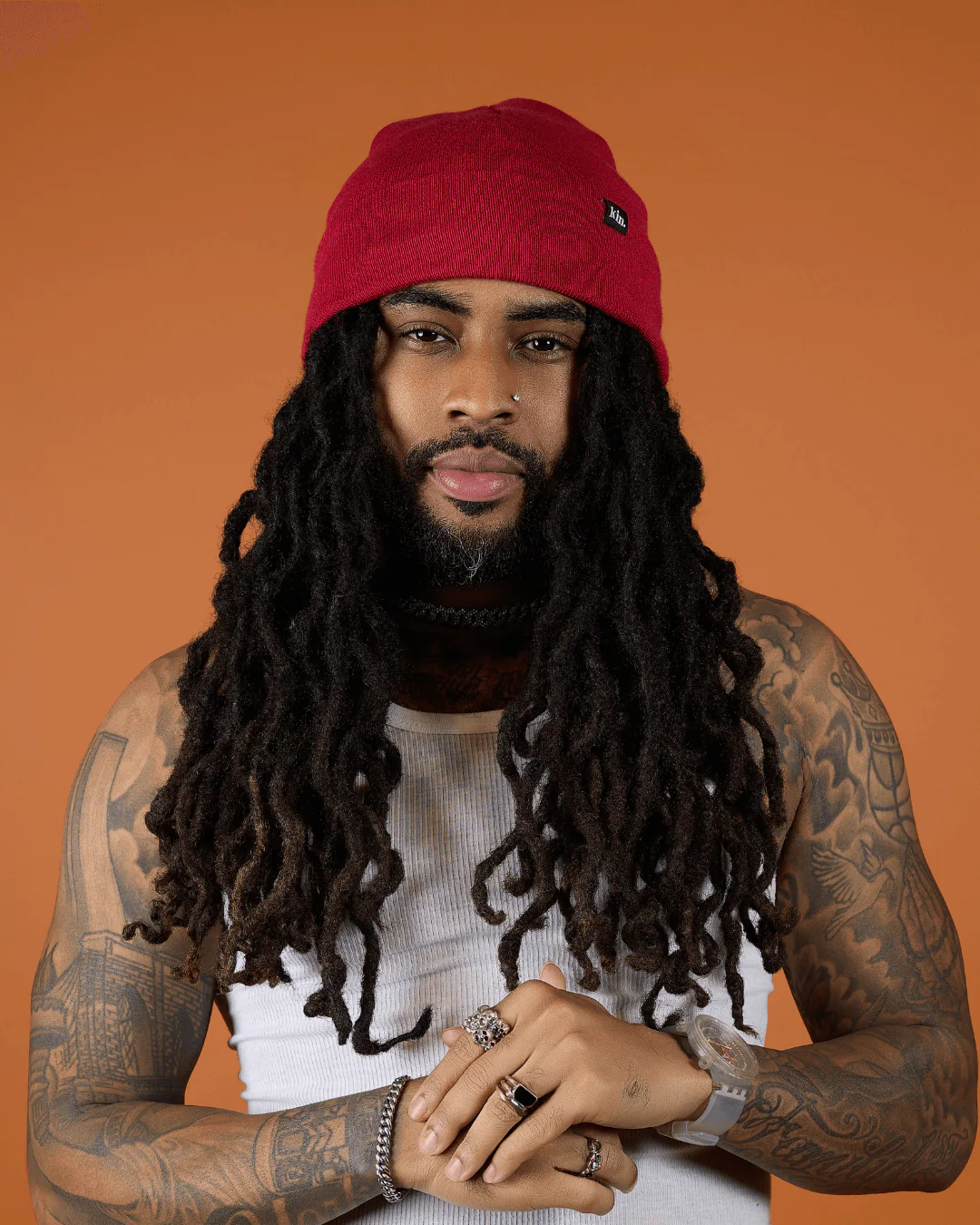 Red Jersey Satin Lined Beanie