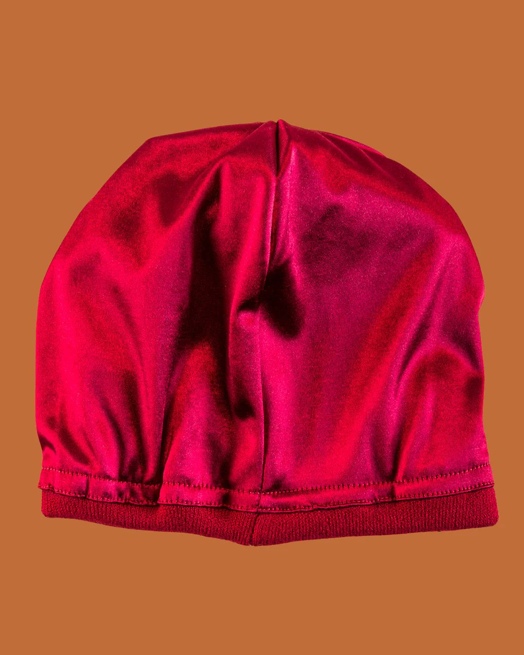 Red Jersey Satin Lined Beanie 4 Red Jersey Satin Lined Beanie