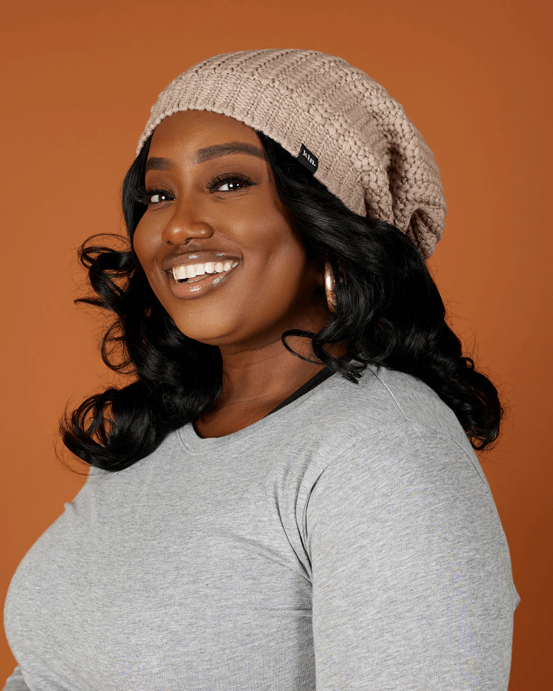 Stone Slouch Satin Lined Beanie
