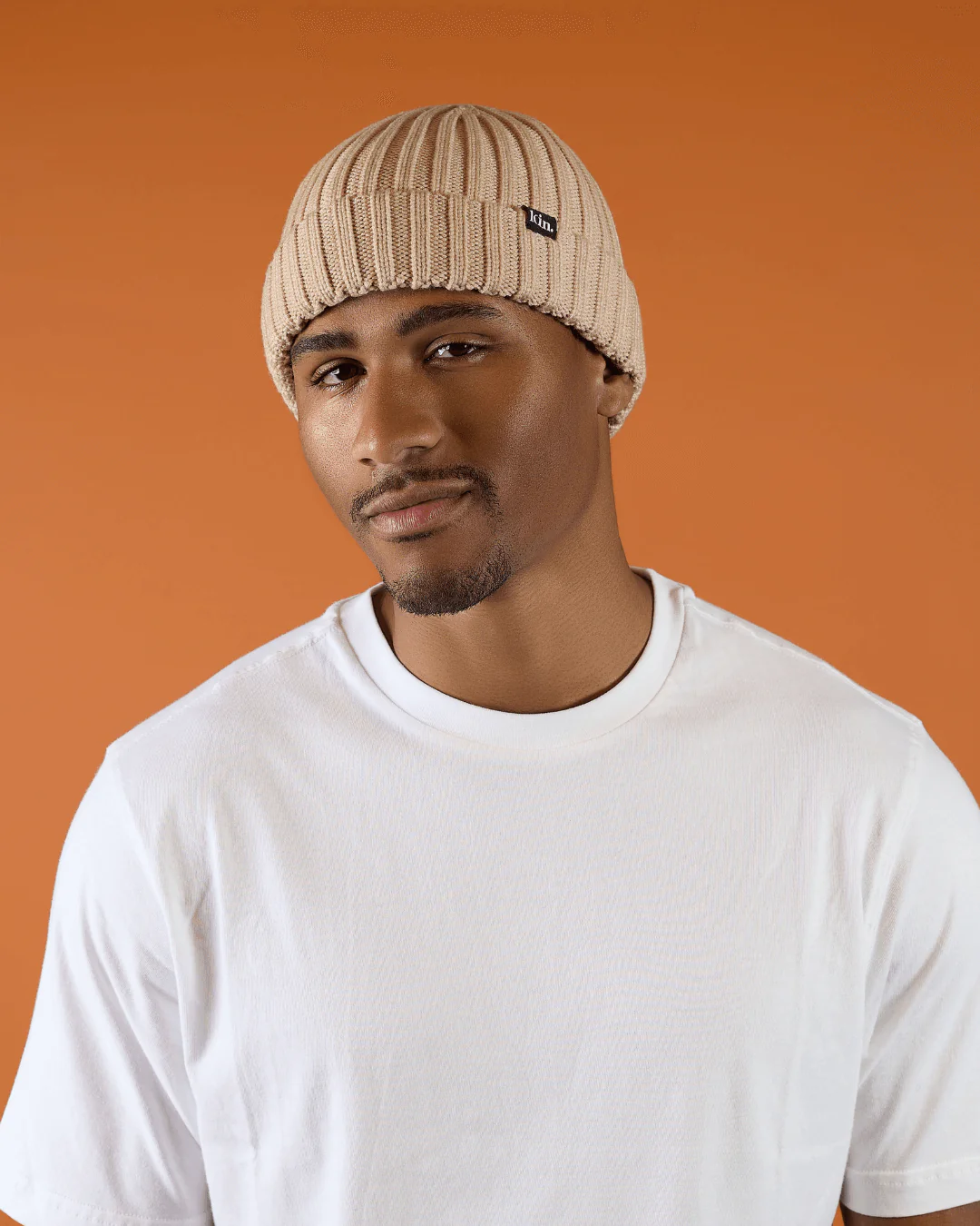 Tan Short Satin Lined Beanie