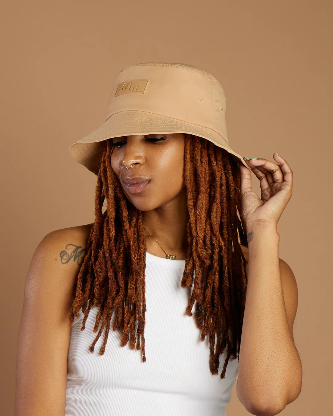 Tan Waterproof Satin Lined Bucket Hat
