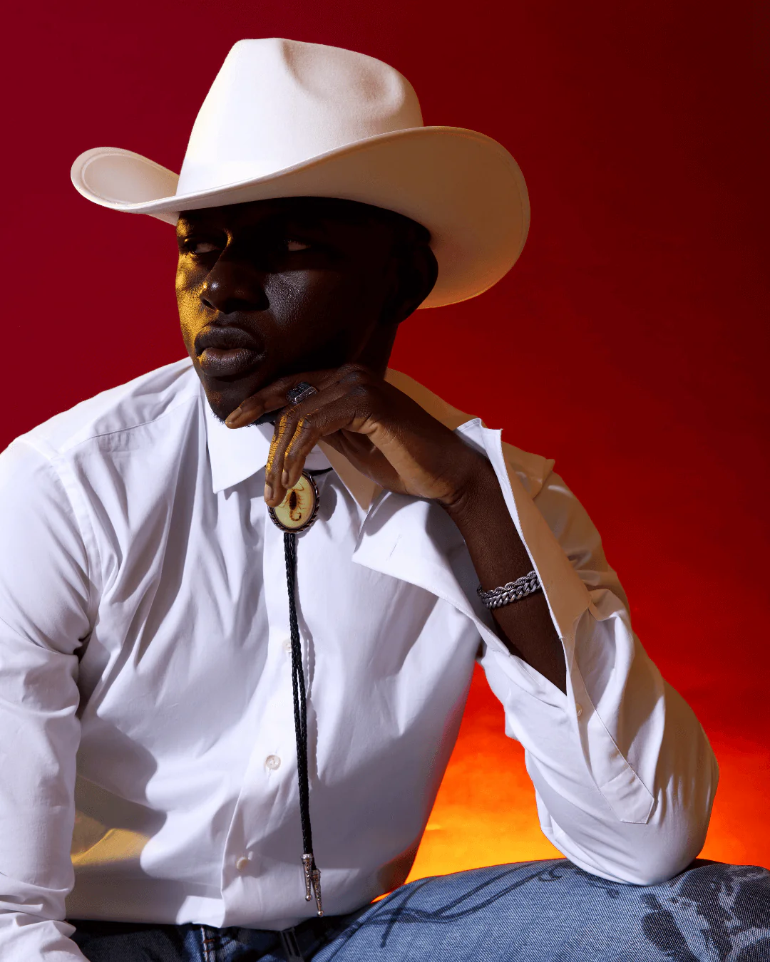White Satin Lined Cowboy Hat