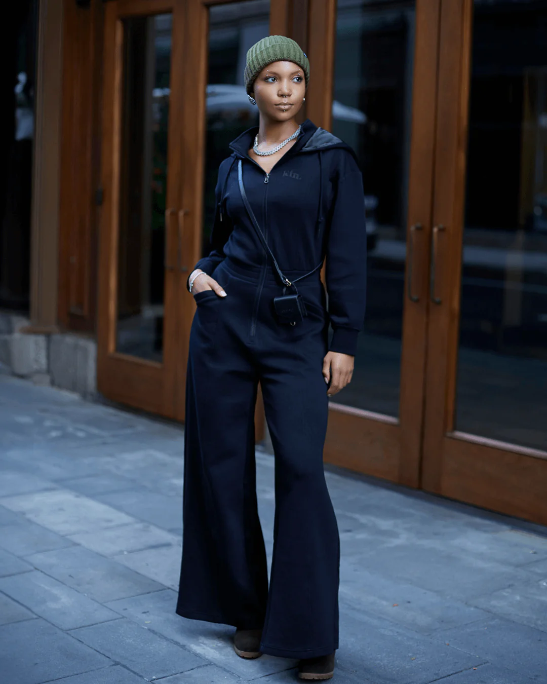 Black Satin Lined Jumpsuit