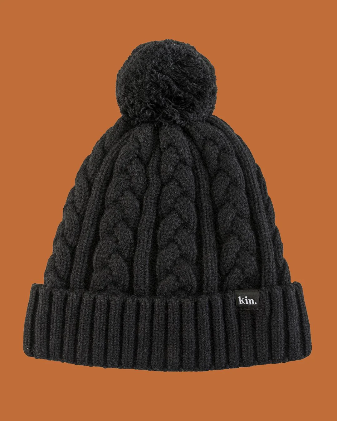 Black Satin Lined Pom Pom Beanie 3 Black Satin Lined Pom Pom Beanie