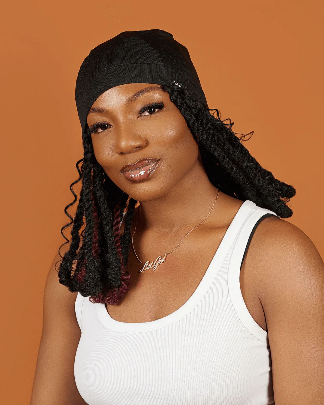 Black Satin Lined Skull Cap Set of 2