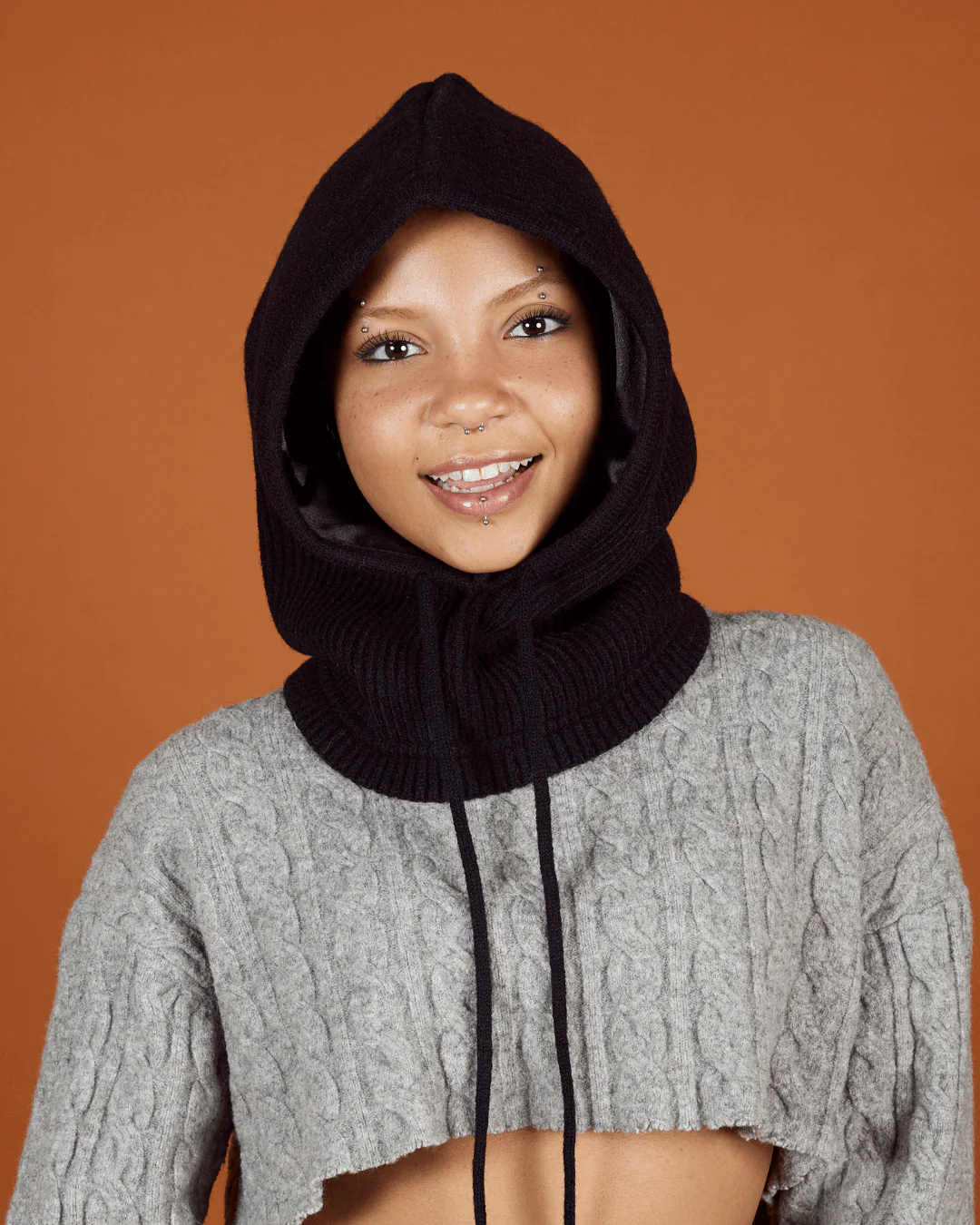 Black Satin Lined Snood