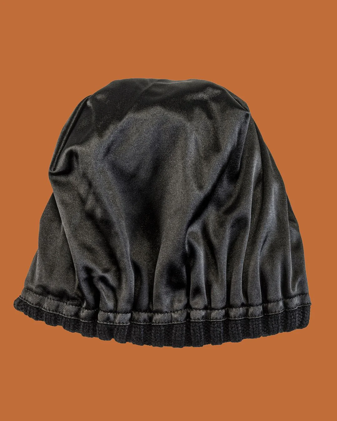 Black Short Satin Lined Beanie 6 Black Short Satin Lined Beanie