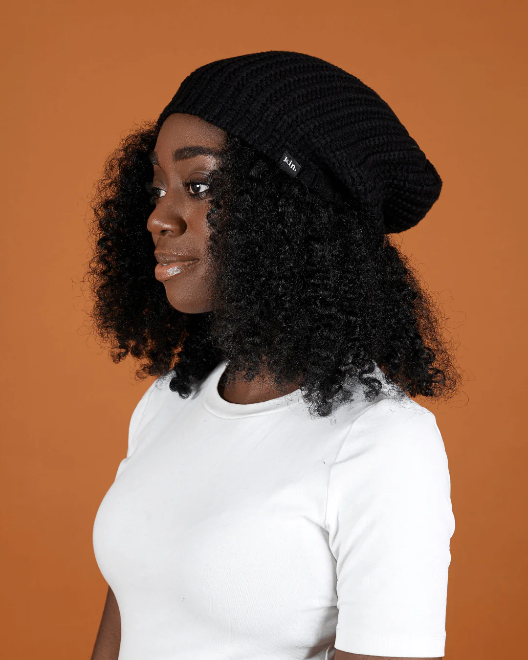 Black Slouch Satin Lined Beanie