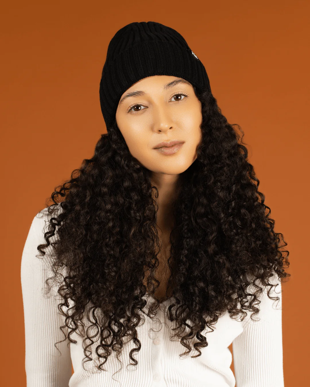 Black Stripe Satin Lined Beanie