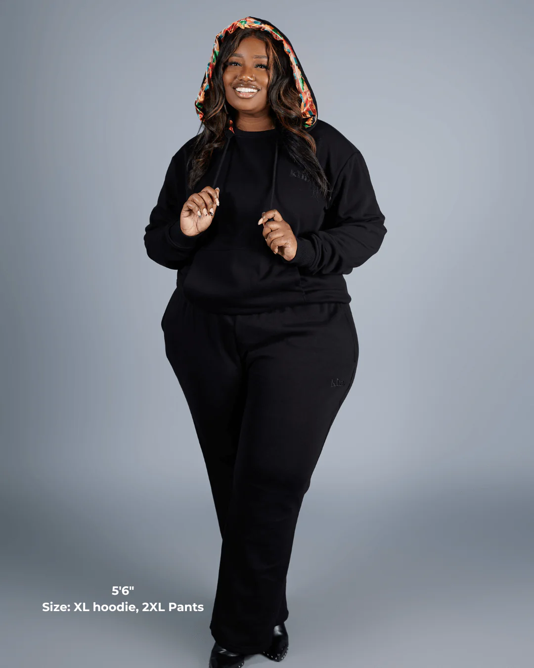 Black Thick Straight Leg Pants