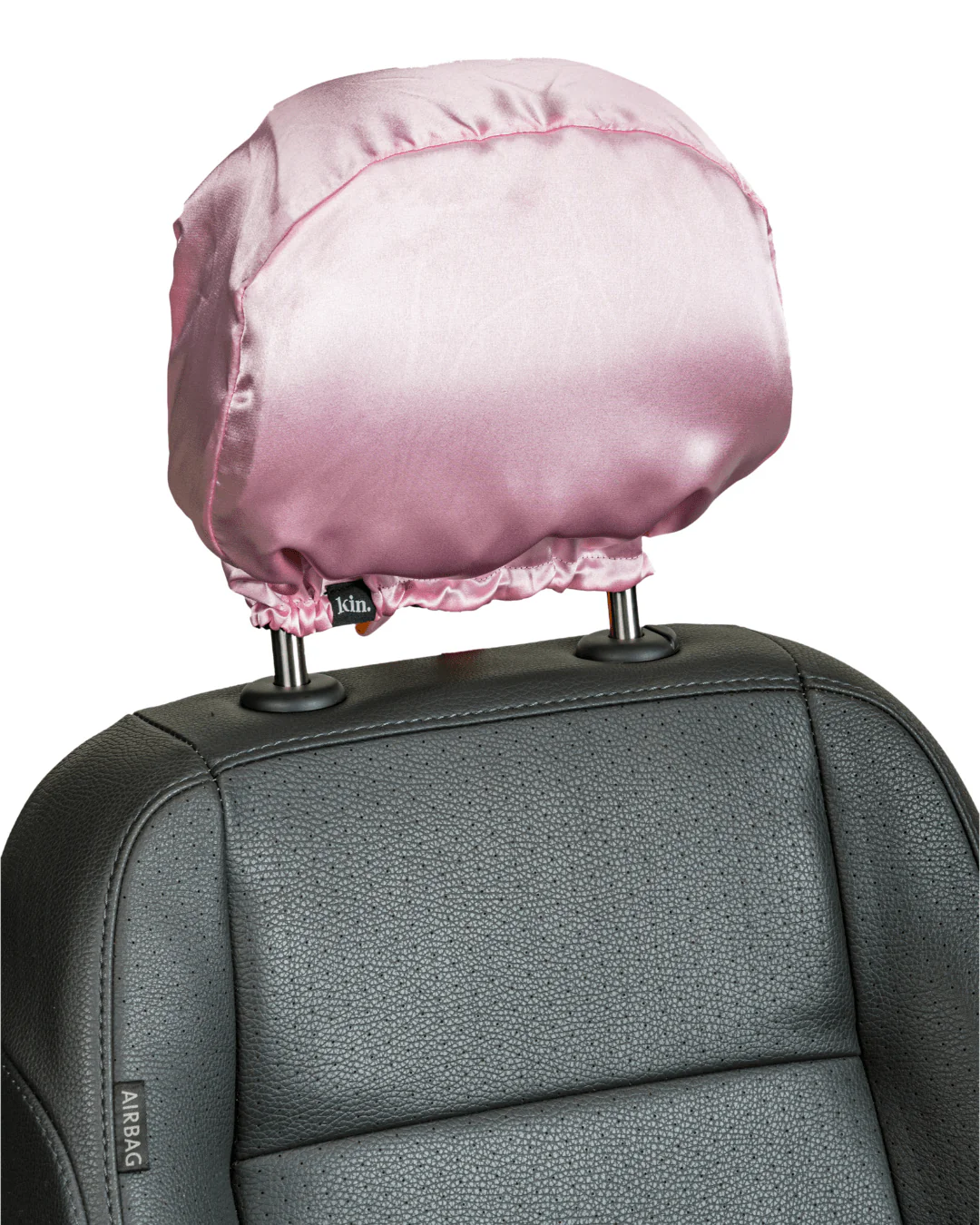 Pink Satin Car Headrest Cover (Pack of 2) 3 Pink Satin Car Headrest Cover (Pack of 2)
