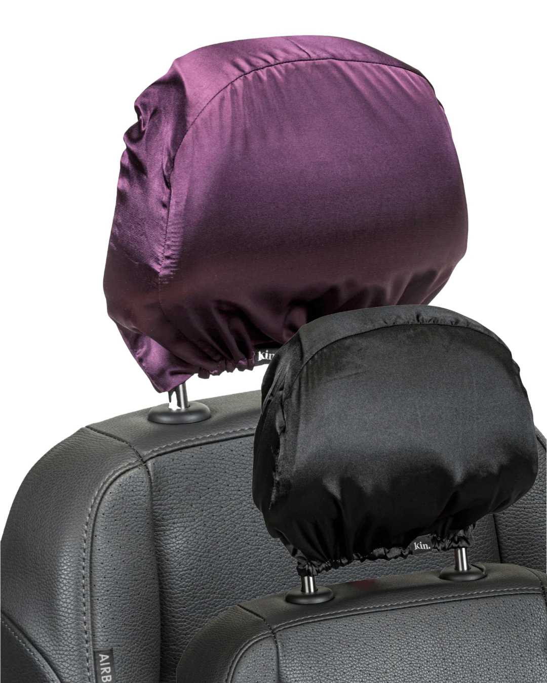 Purple Satin Car Headrest Cover (Pack of 2)