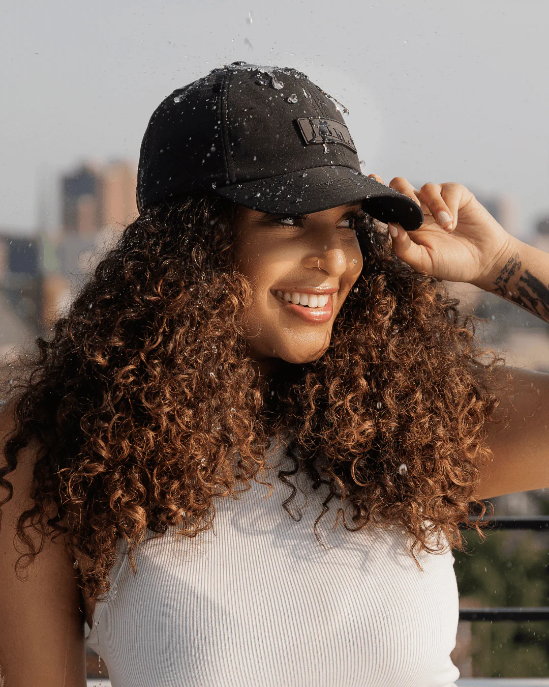 Black Waterproof Satin Lined Dad Hat
