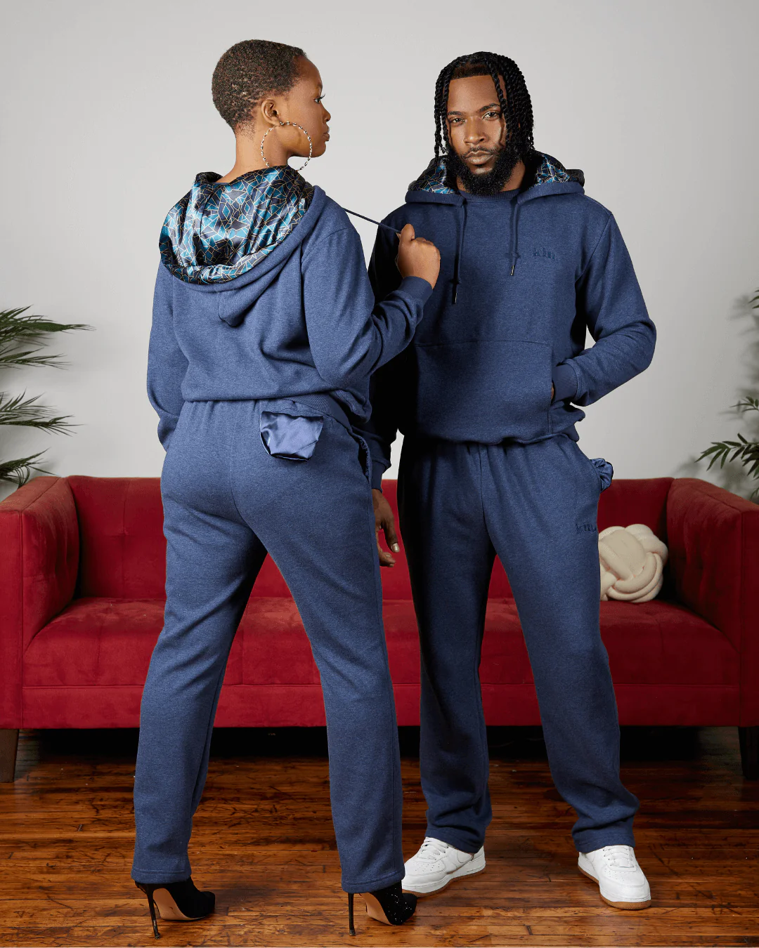 Blue Geo Thick Set