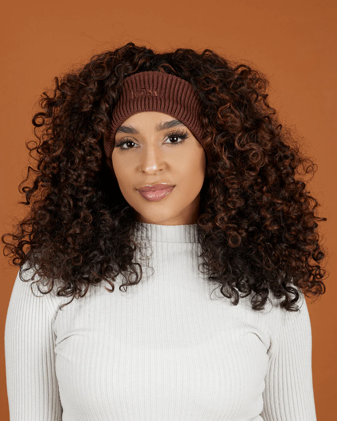 Brown Satin Lined Headband