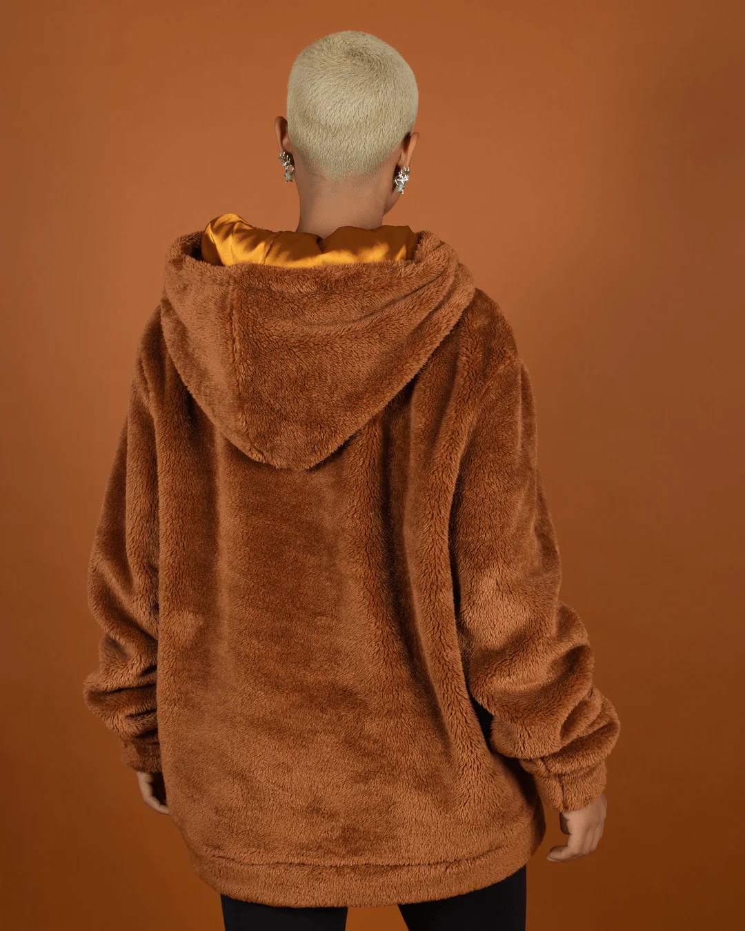 Brown Sugar Thin Teddy Satin Lined Hoodie 3 Brown Sugar Thin Teddy Satin Lined Hoodie