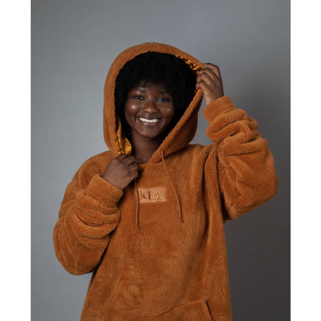 Brown Sugar Thin Teddy Satin Lined Hoodie 4 Brown Sugar Thin Teddy Satin Lined Hoodie
