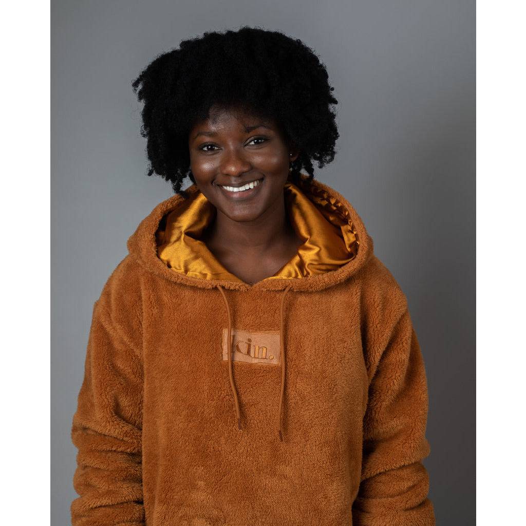 Brown Sugar Thin Teddy Satin Lined Hoodie 5 Brown Sugar Thin Teddy Satin Lined Hoodie