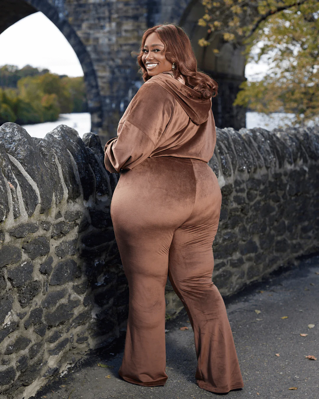 Brown Velour Satin Lined Crop Zip Up Hoodie 3 Brown Velour Satin Lined Crop Zip Up Hoodie