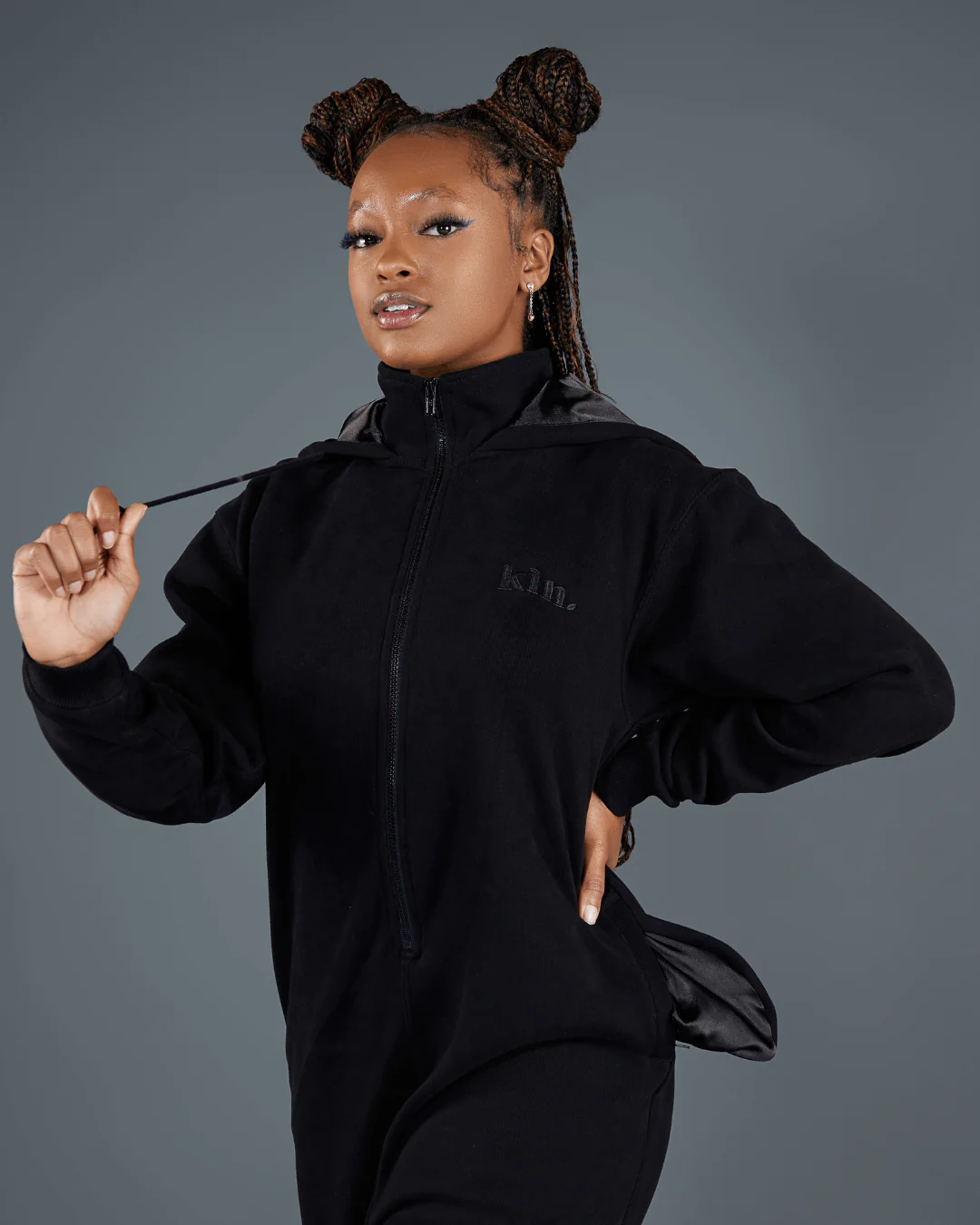 All Black Satin Lined KINsie