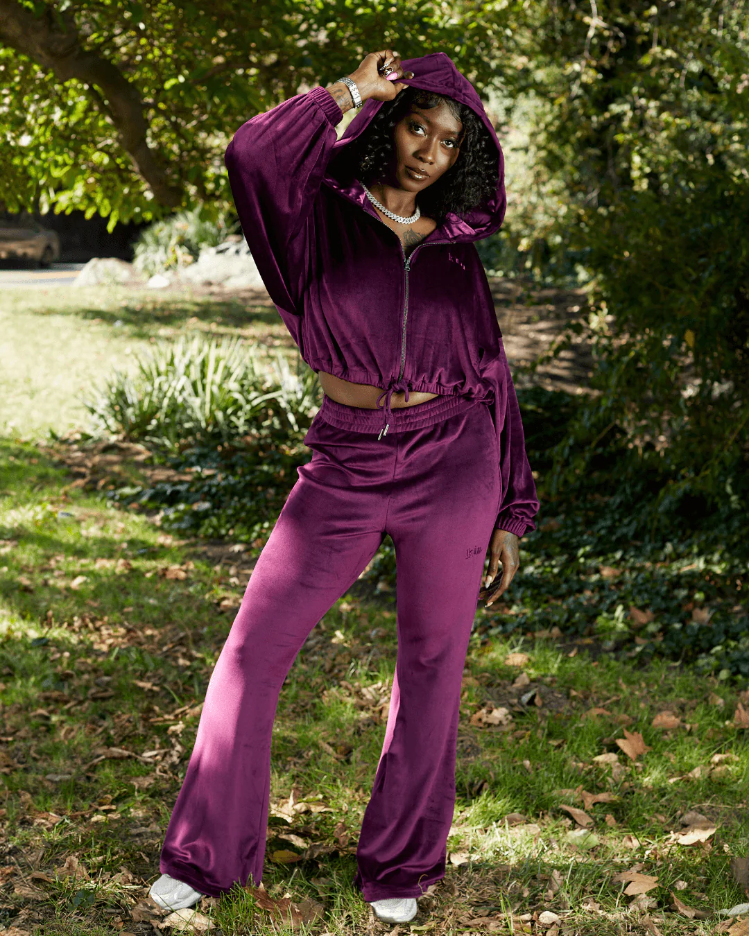 Burgundy Velour Satin Lined Crop Zip Up Hoodie 10 Burgundy Velour Satin Lined Crop Zip Up Hoodie