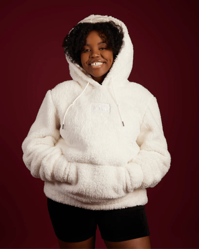 Butter Cream Thin Teddy Satin Lined Hoodie