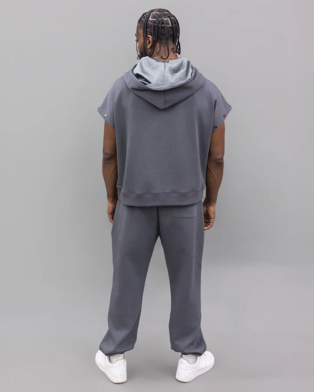 Charcoal Grey Convertible Pullover Satin Lined Hoodie 15 Charcoal Grey Convertible Pullover Satin Lined Hoodie