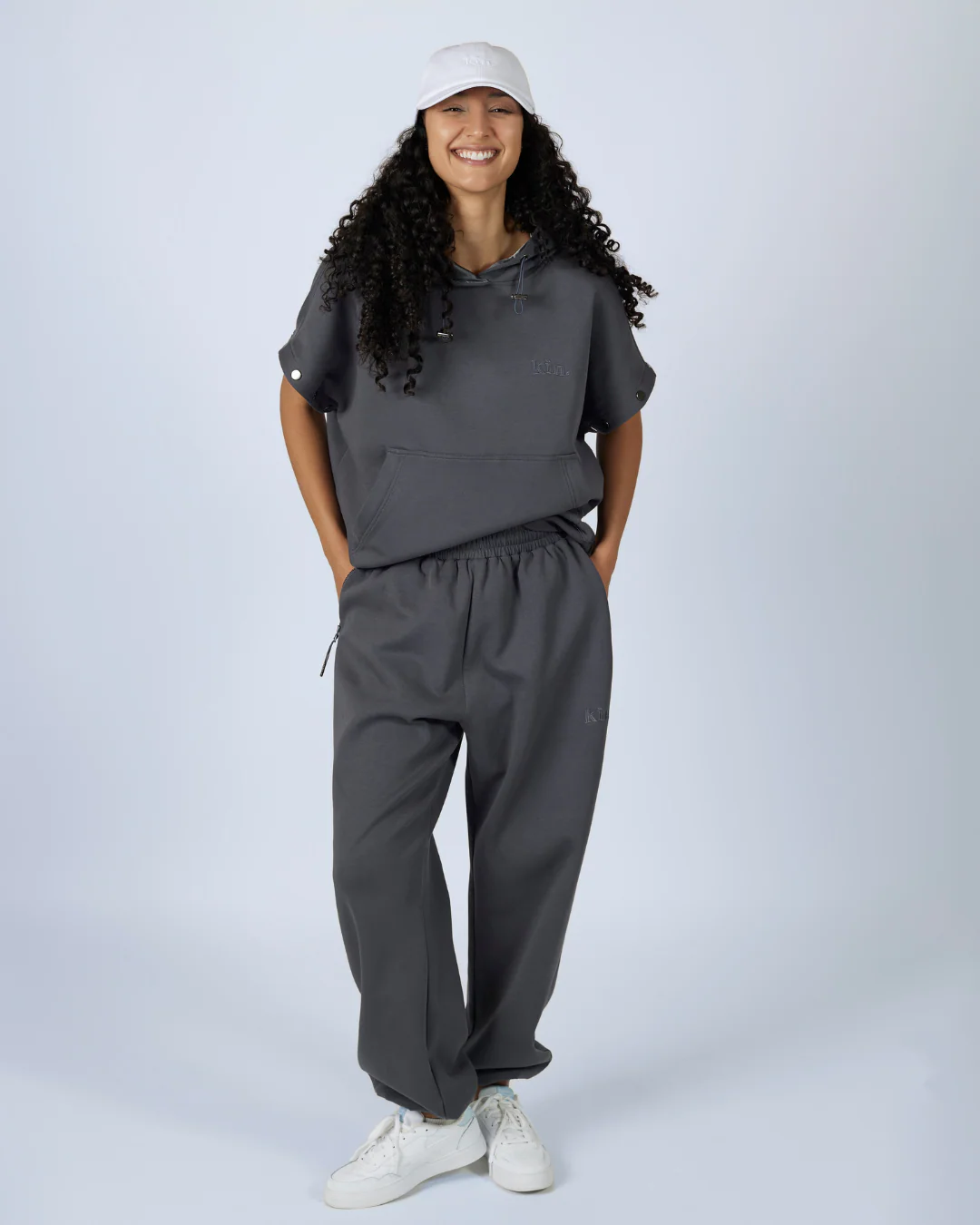 Charcoal Grey Convertible Pullover Satin Lined Hoodie 6 Charcoal Grey Convertible Pullover Satin Lined Hoodie