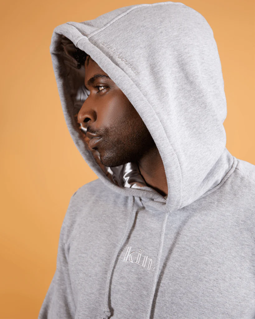 Chrome Grey Thick Satin Lined Hoodie