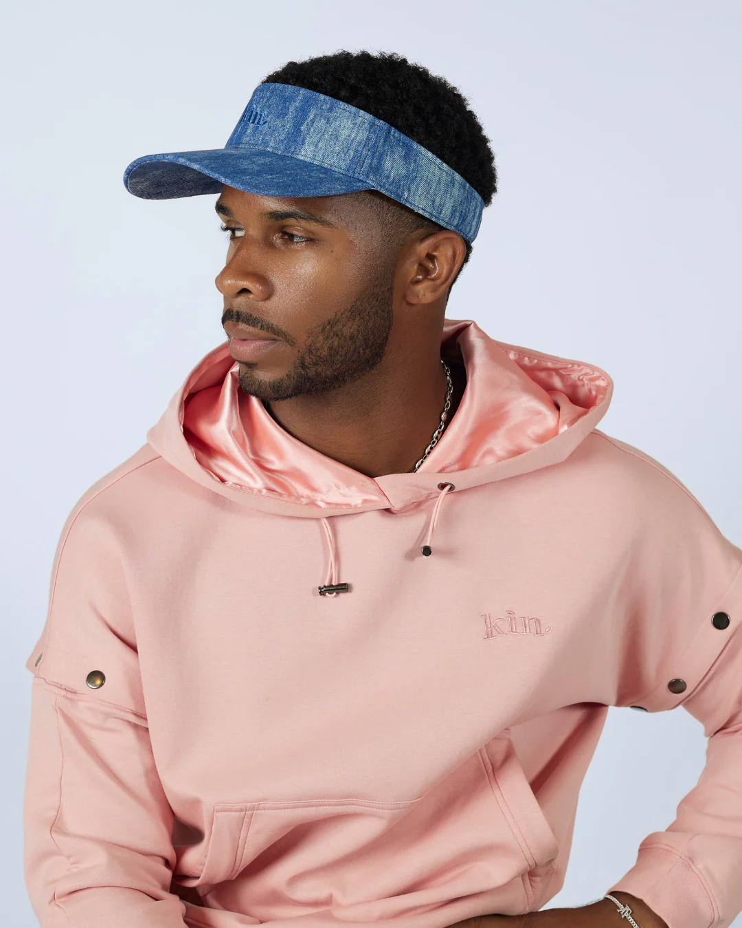 Denim Satin Lined Classic Visor