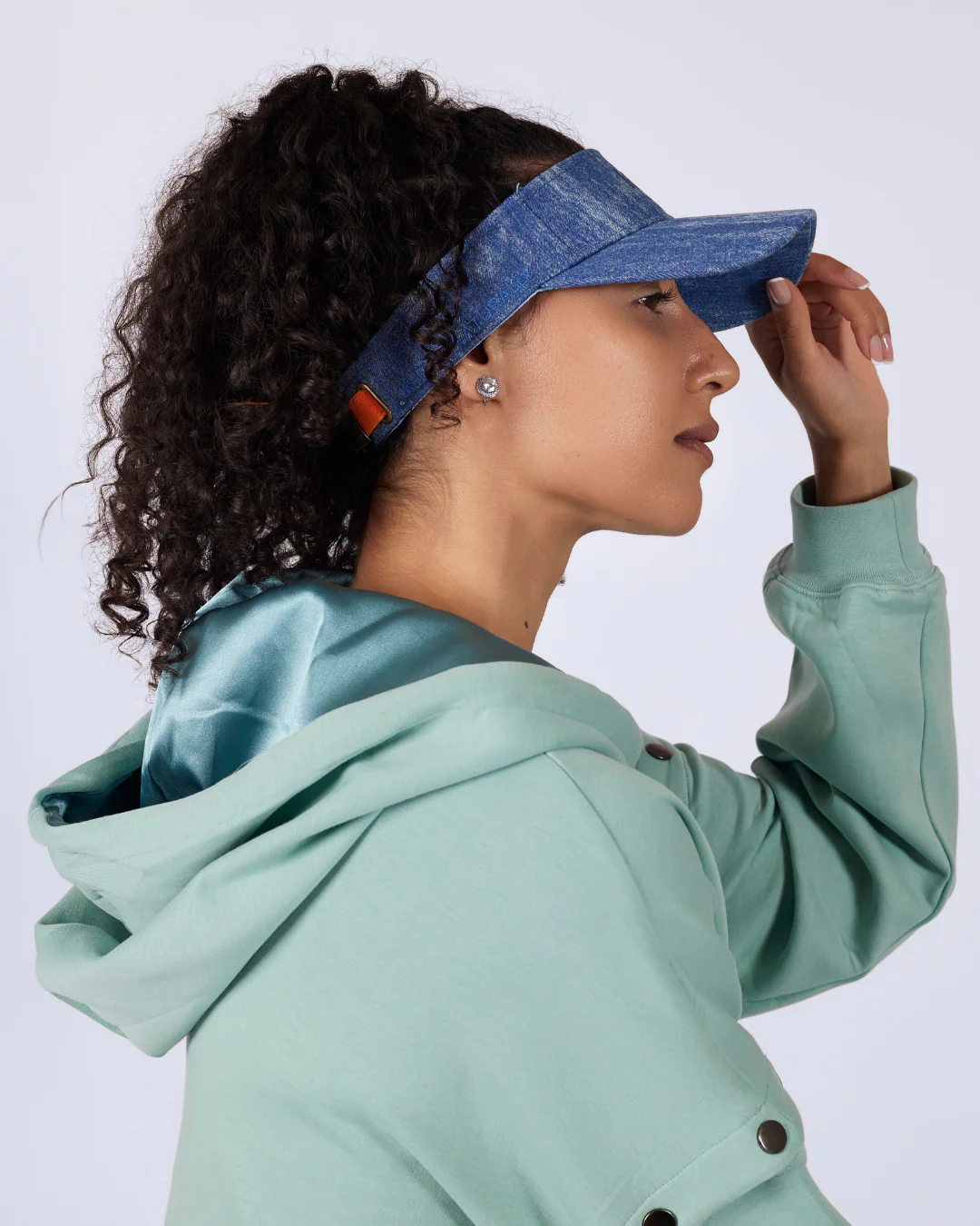Denim Satin Lined Classic Visor