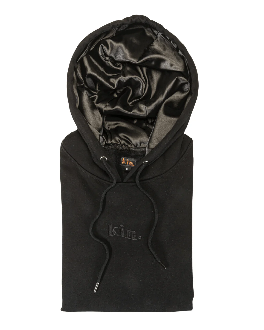 All Black Thin Satin Lined Hoodie
