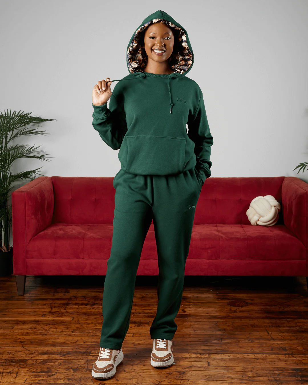 Green Floral Thick Satin Lined Hoodie 11 Green Floral Thick Satin Lined Hoodie