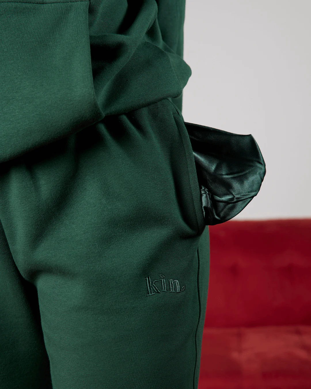 Green Floral Thick Satin Lined Hoodie 12 Green Floral Thick Satin Lined Hoodie