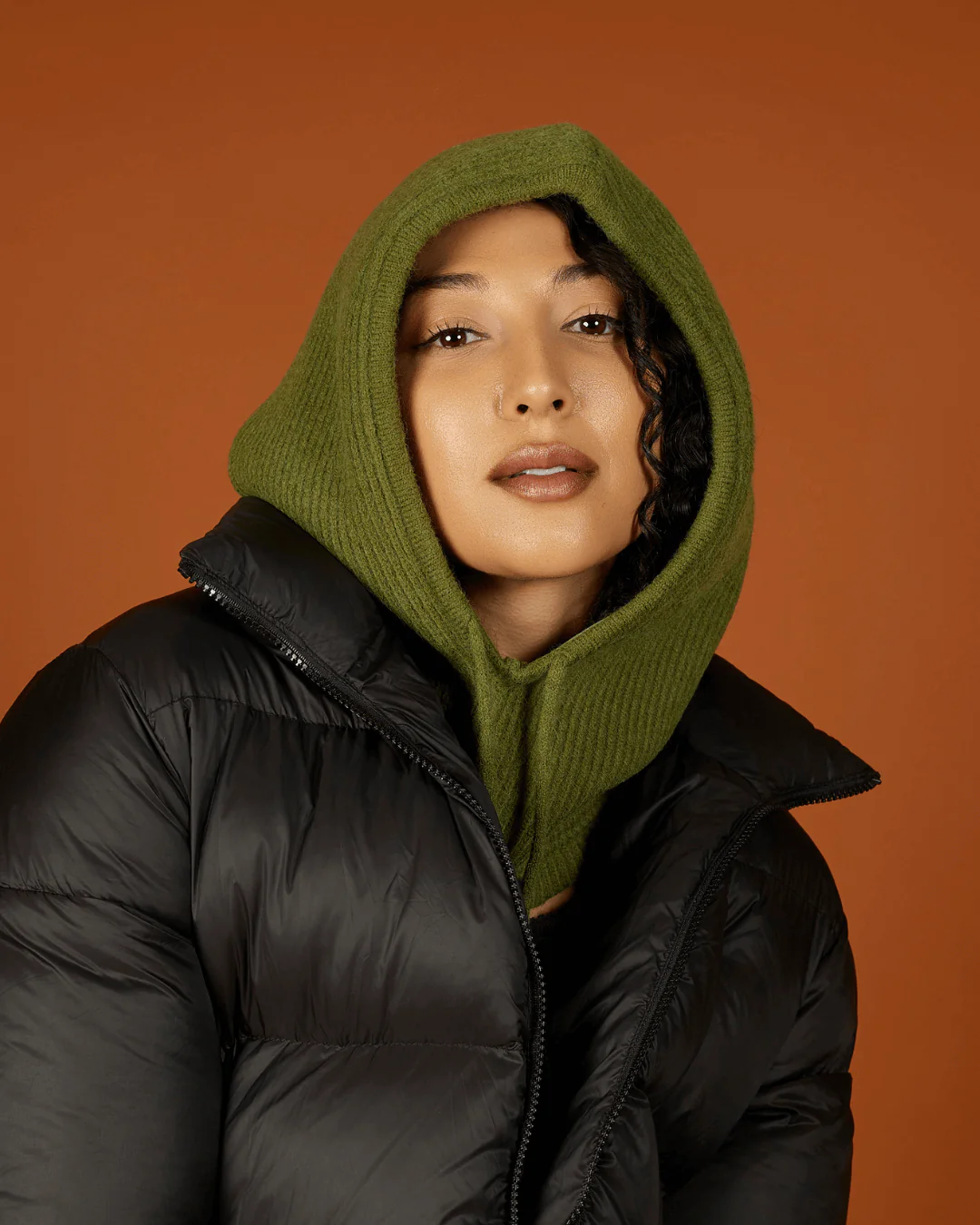 Green Satin Lined Snood