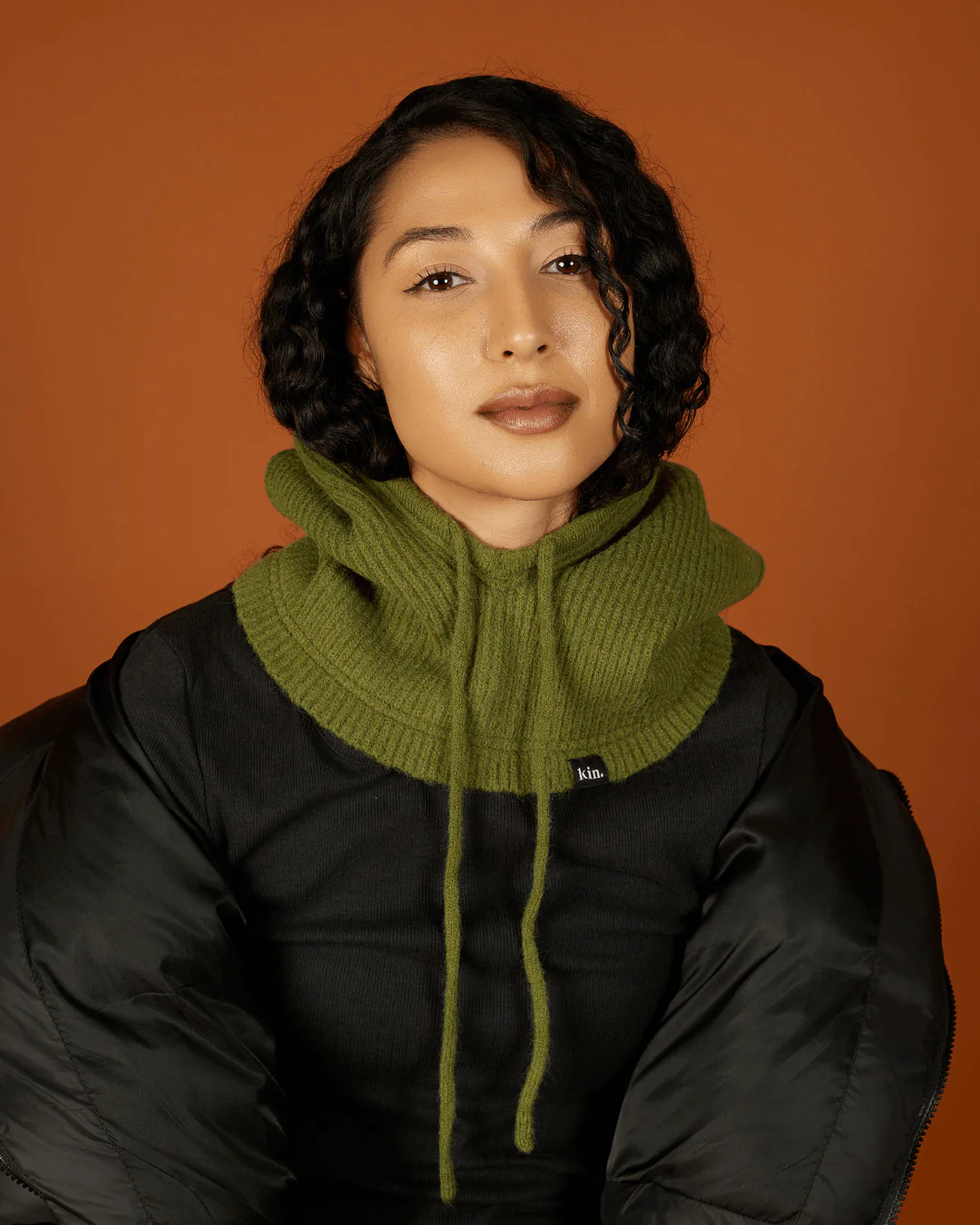 Green Satin Lined Snood