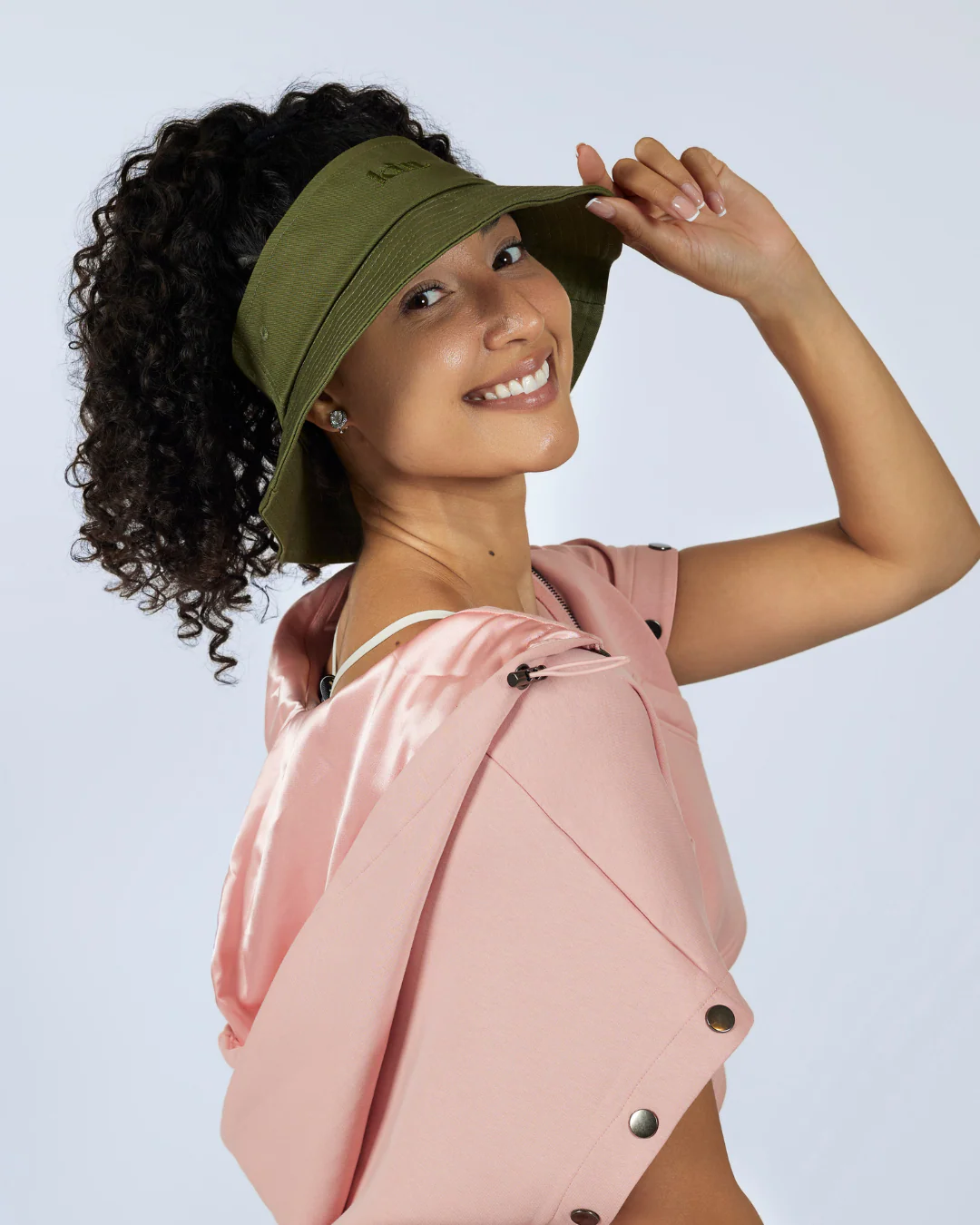 Green Satin Lined Sun Visor