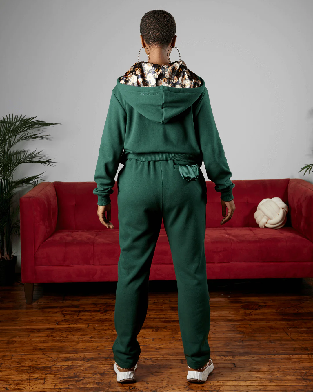 Green Thick Straight Leg Pants