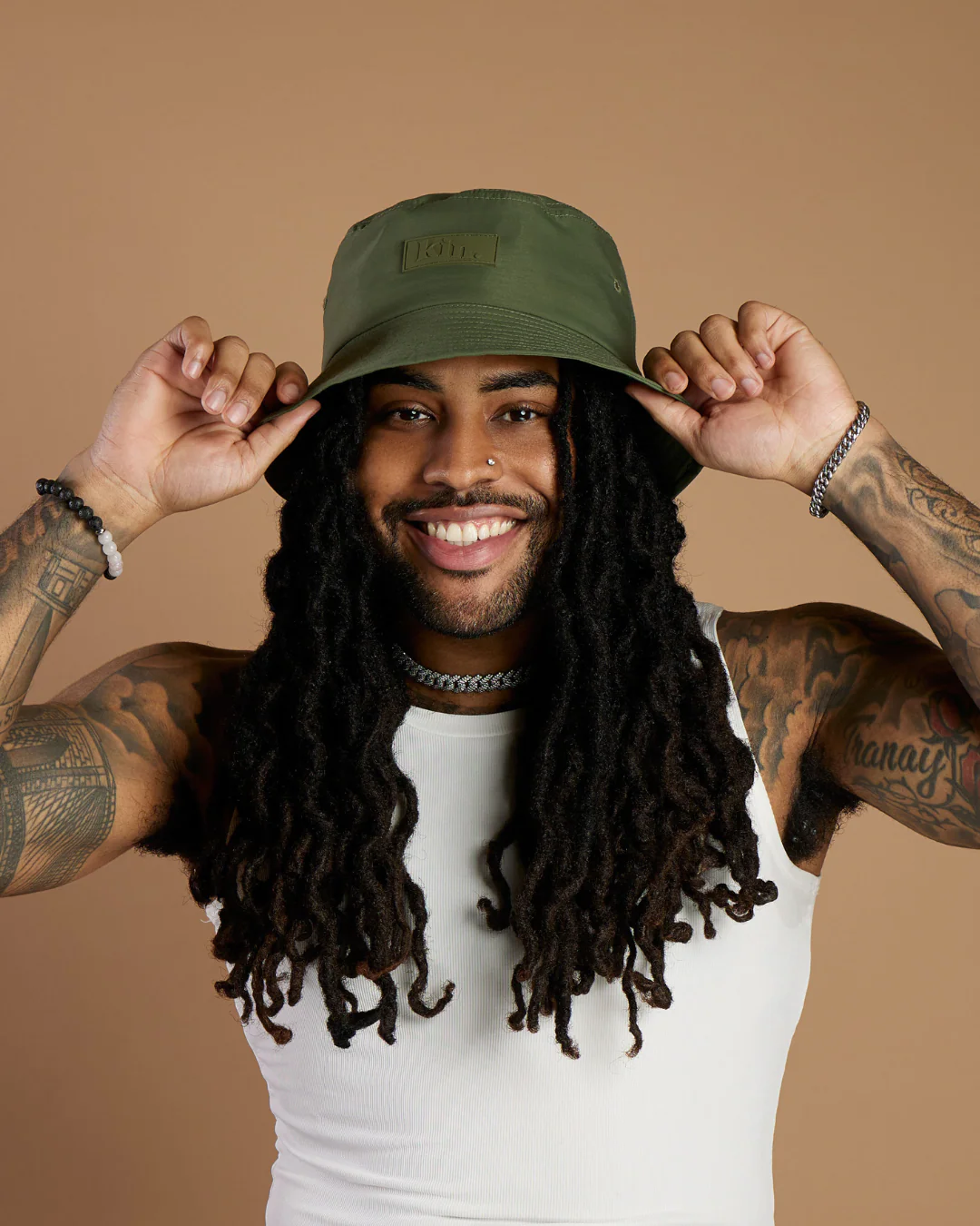 Green Waterproof Satin Lined Bucket Hat 4 Green Waterproof Satin Lined Bucket Hat