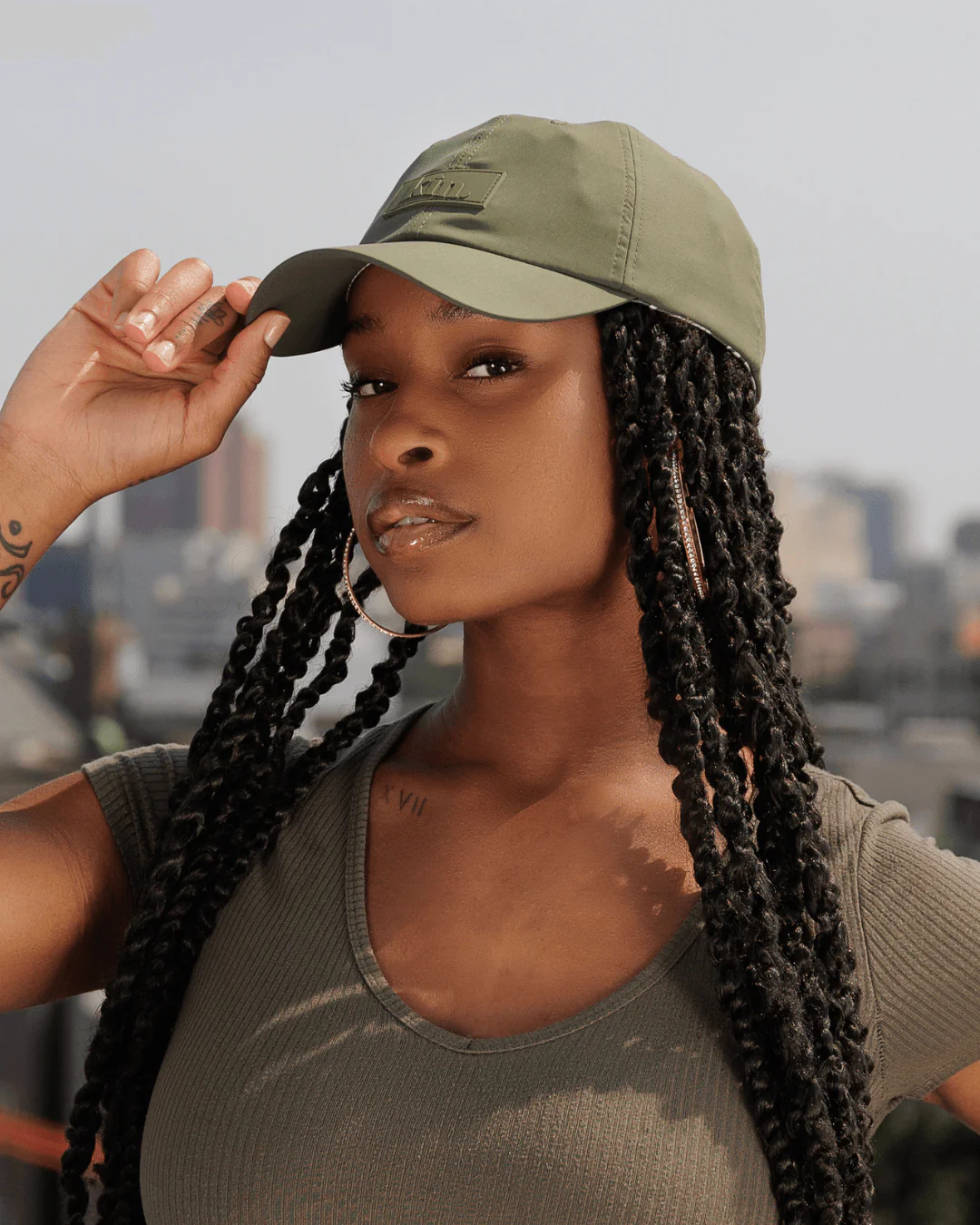 Green Waterproof Satin Lined Dad Hat