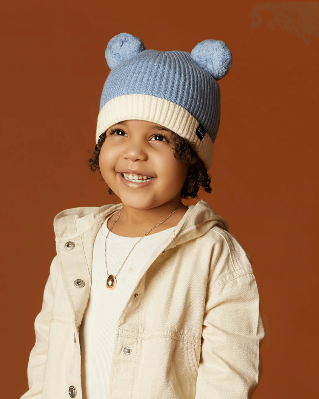 Kids Blue Satin Lined Beanie
