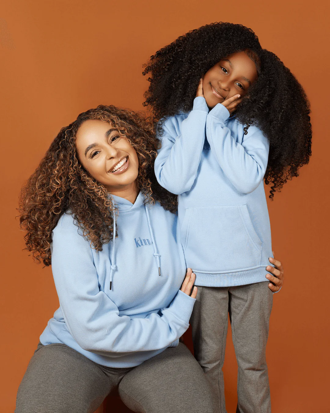 Kids Blue Thick Satin Lined Hoodie