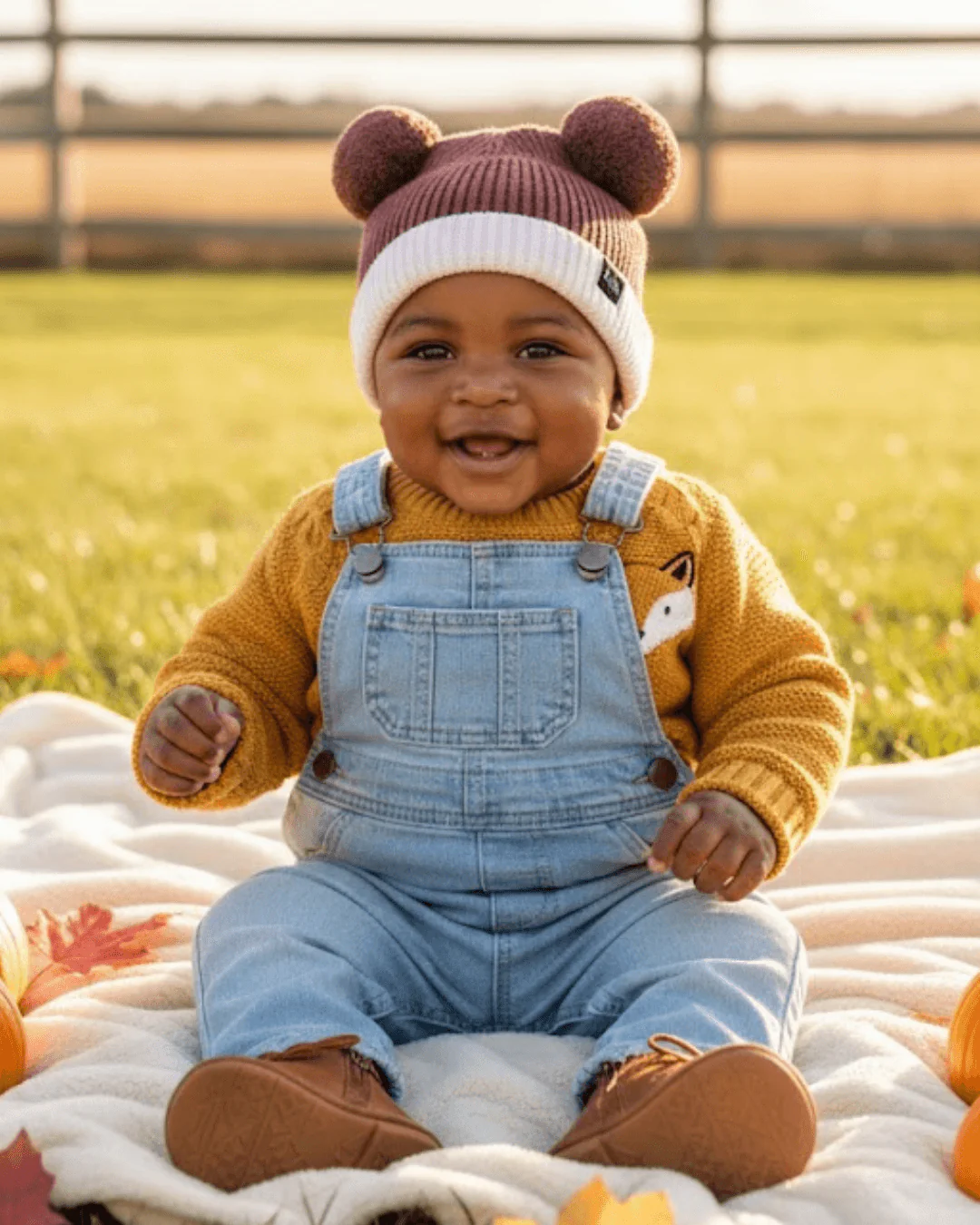 Kids Brown Satin Lined Beanie