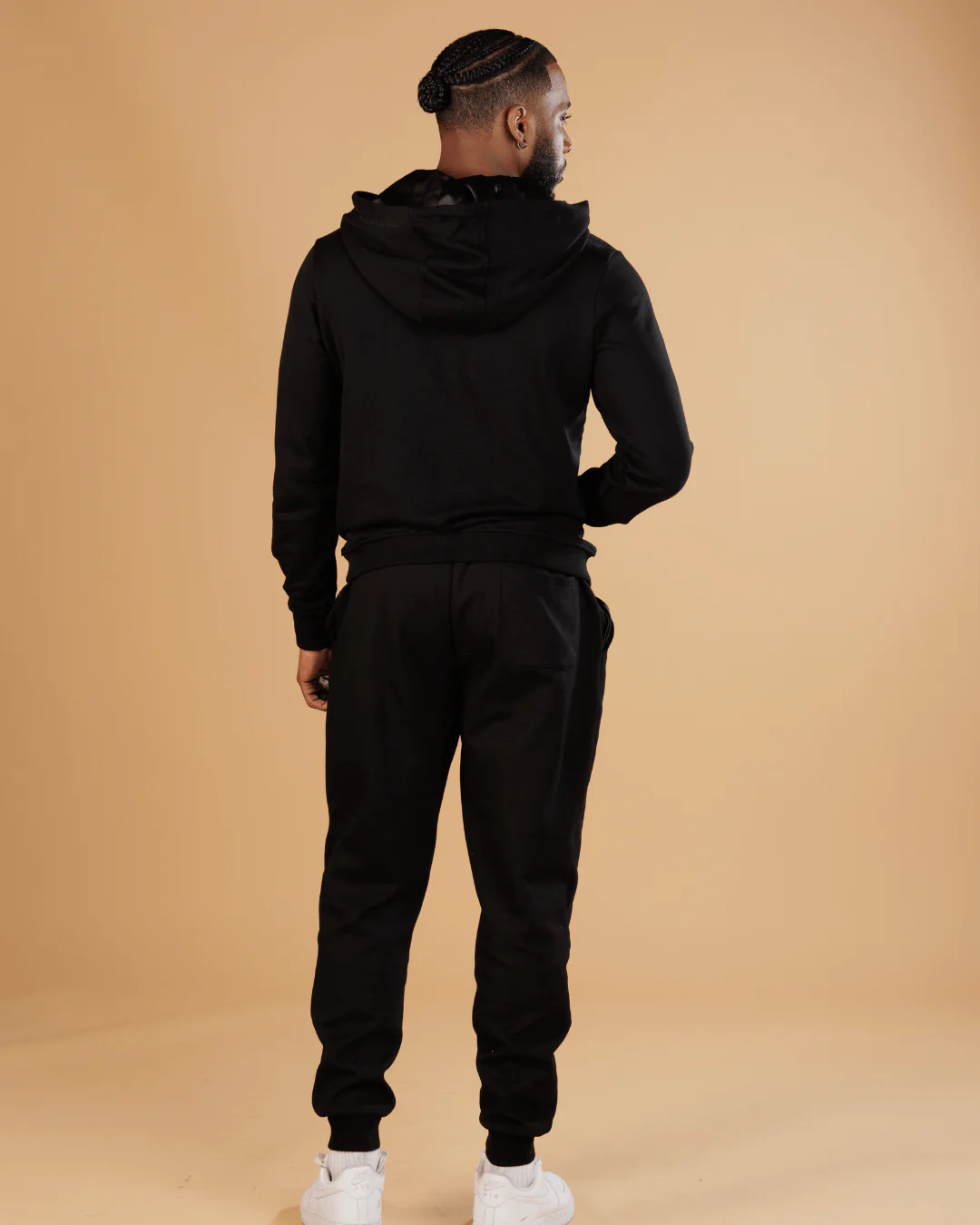 All Black Thin Zip Up Set