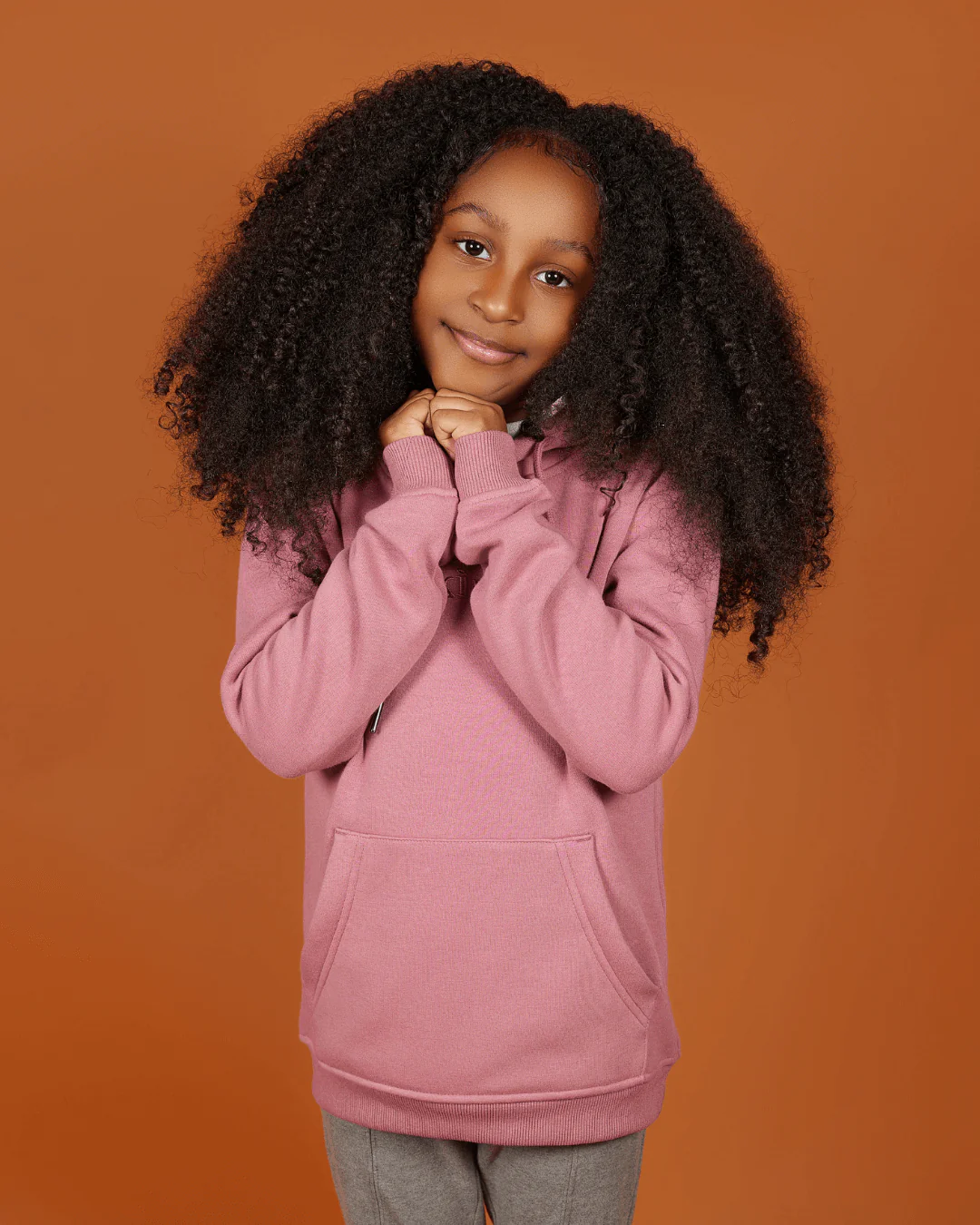 Kids Mauve Thick Satin Lined Hoodie 3 Kids Mauve Thick Satin Lined Hoodie