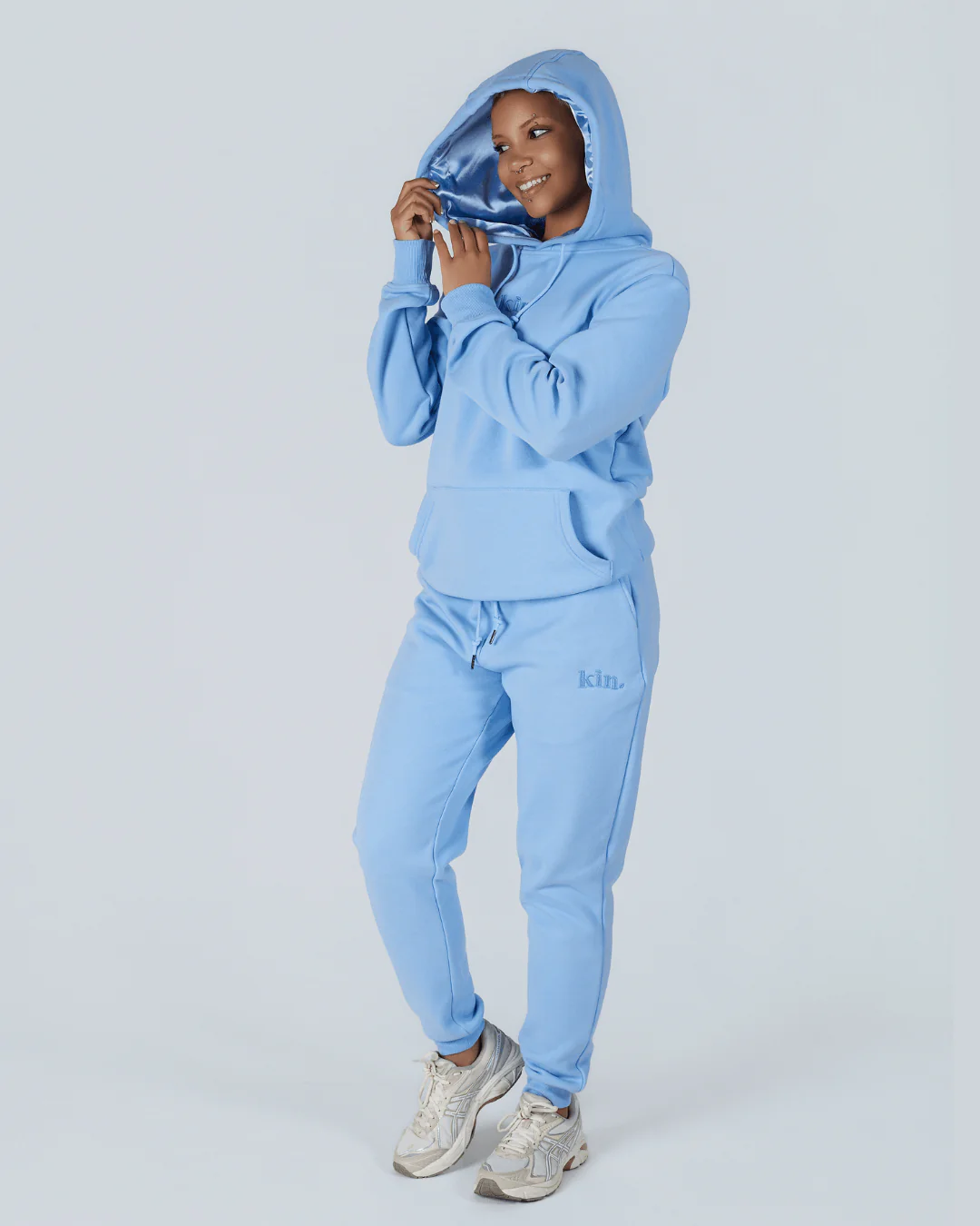 Baby Blue Thick Satin Lined Hoodie 3 Baby Blue Thick Satin Lined Hoodie